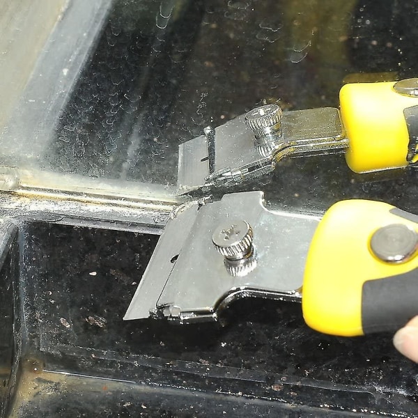 Justerbar skrapa för att ta bort kakellim med reservblad Metallisk mikrofiber indragbar fönsterskrapa handverktyg (1 st)