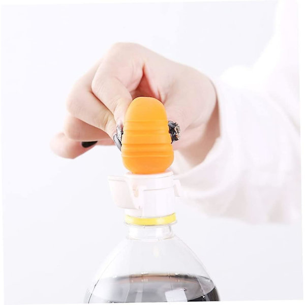 Kreativa Förseglade Kapselflaskor Förseglare Frisk Pump & Häll Fizz Keeper Köksredskap (3 st, Orange)