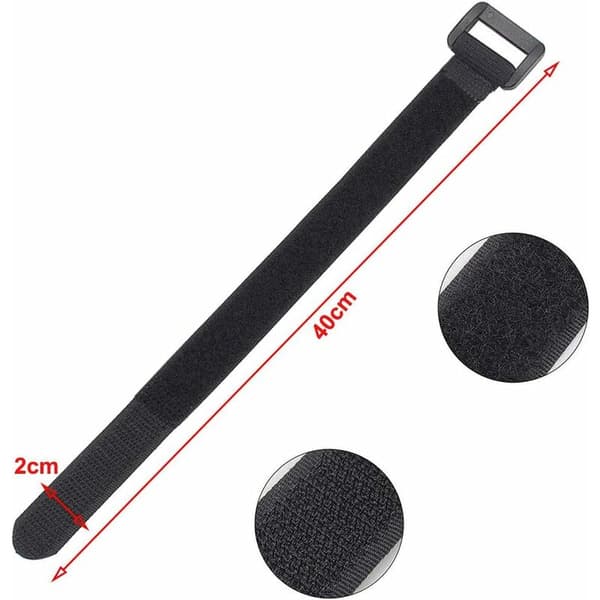 30 Black Cable Ties, 20x400mm, Reusable Cable Ties, Cable Ties, Velcro Straps for