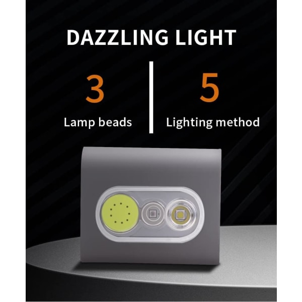 Löpljus, 2000 Lumens säkerhetsjogging-LED med stark magnetisk klämma, USB uppladdningsbara nattlampor för reflekterande västar