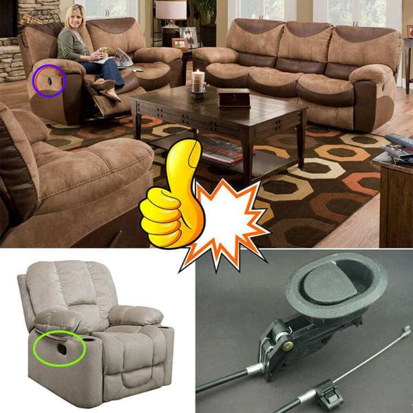 Release Lever Handle with Cable for Armchair and Sofa, Universal Size