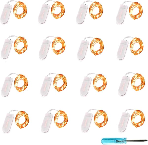 16-pack Orange Ljusslinga (Batterier Ingår) 3,1 m 30LED Fi