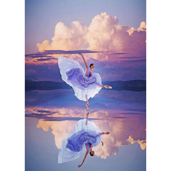 DIY Timanttimaalauspakkaukset 5D Ballet Täysi Timanttimaalaus Ballet Timanttitaide, 12×16 Tuumaa