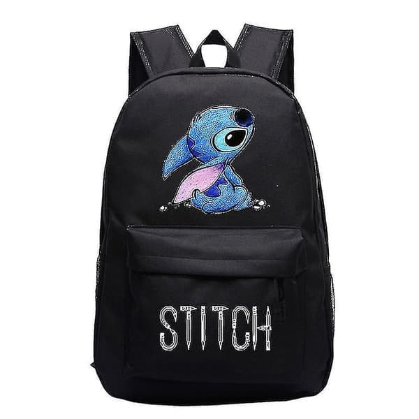 Unisex Ryggsäck med Tecknat Stitch-tryck för Studenter, Skolväskor, Resväskor_x[HK] Rosa Pink Pink