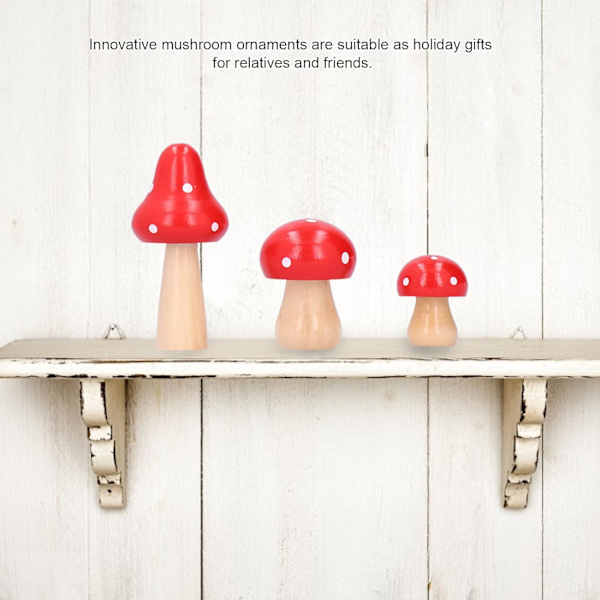 Sienikäsityöt, Innovatiiviset söpöt puuhelmet, huoneen, työhuoneen, toimiston, kahvilan koristeluun 3kpl/setti (Punainen)