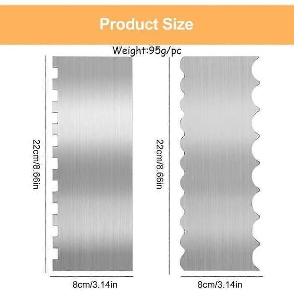 Cake Scraper, Stainless Steel Cake Smoother, Cake Edge Scraper, Double-Sided Cake Spatulas, for Buttercream