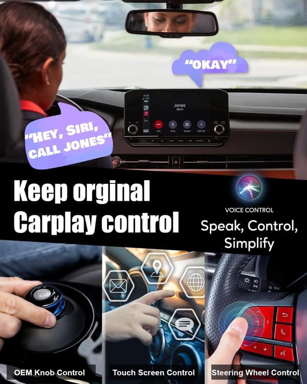 Langaton CarPlay -sovitin 2025 päivitetty, Plug & Play, langaton sovitin Apple Car Playlle, autot vuodesta 2016 ja iPhone iOS 12+