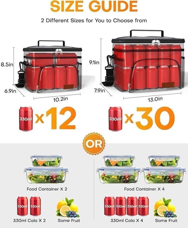 Insulated Lunch Bag with Adjustable Shoulder Strap – Cooler Bag for Work, Office, Picnic, Hiking, and Beach