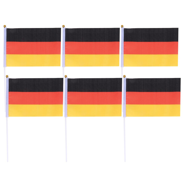 20st handhållen liten tysk flagga på pinne International World Country Stick Flaggor Banners Party De 21*14cm