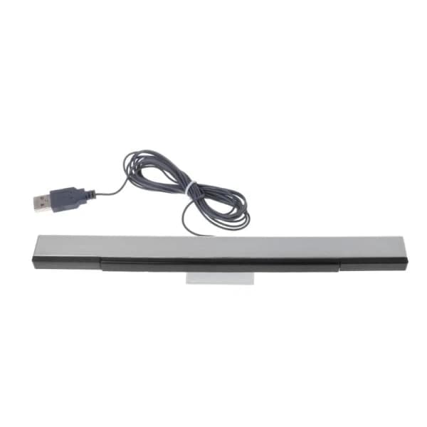 HA-sensorstang med kabel for Wii, IR-signalmottaker, USB-plugg, fjernkontroll, erstatning, bevegelsessensor, sølvgrå