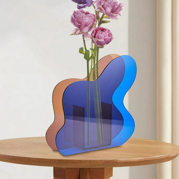 Akryl Vase Nordisk Stil Dekorativ Blomster Vase til Æstetisk Rum Dekoration Helt Ny