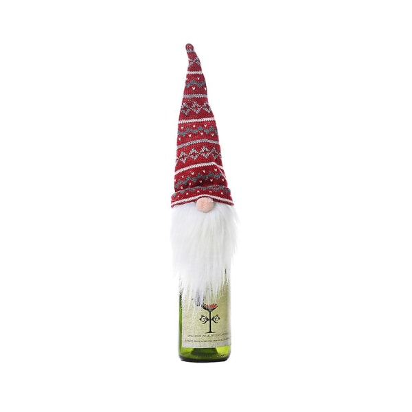Jul Svensk Gnome Docka Rödvin Champagne Cap Snowflake Holiday BordsdekorationB
