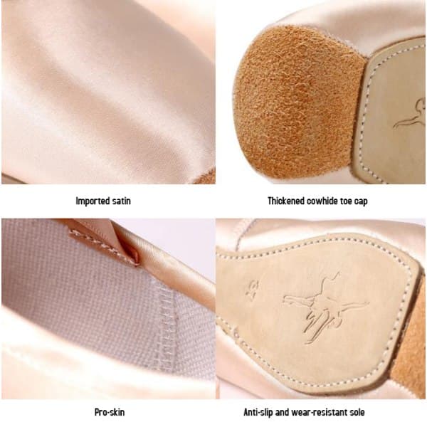 Profesjonelle ballettsko med stropp 36