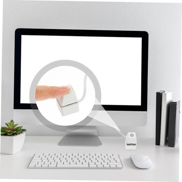 PC Power Button Computer Case Button White Cable 1.65m Extension for Easy Use Random