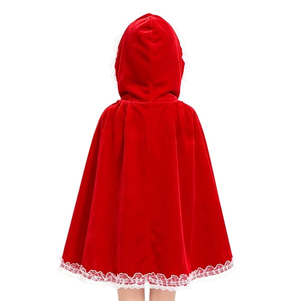 Rødhætte-kappe, Halloween-kappe – perfekt til Halloween-kostumefester – hvid – 120 cm White 120CM