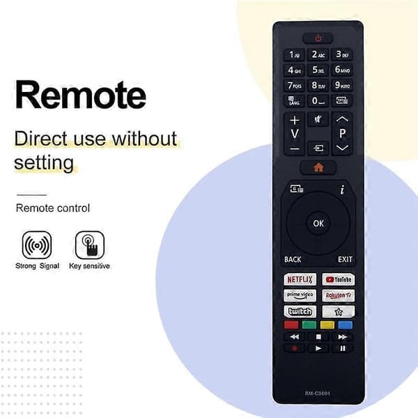 RM-C3604 Remote Control for JVC TV Handheld Ergonomic Replacement Remote Infrared [DB]