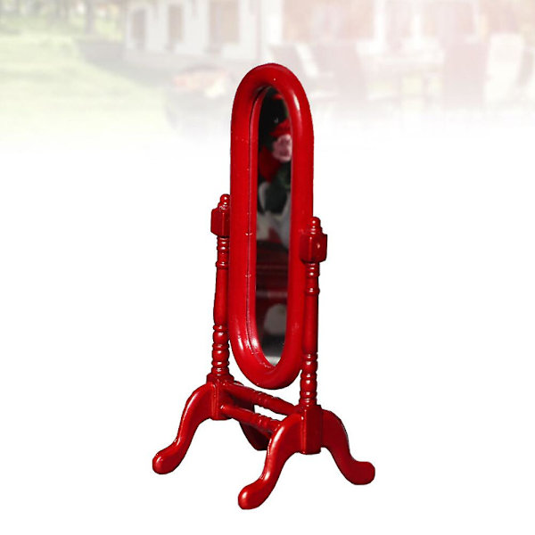 Miniatyr Møbler i Tre, Mini Møbler, Prøverom, Mini Speil, Mini Scenedekor, Mini R Red 5.4*13.7cm
