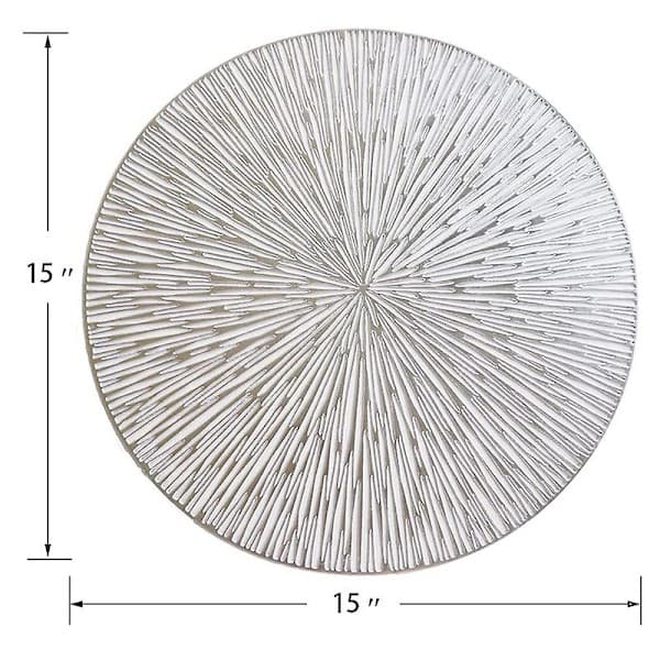 Set of 4 Round Placemats, Silver