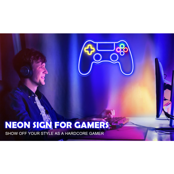 Gaming Neonskylt, Gamer Neonskylt för inredning i spelrum, USB driven strömbrytare Gaming LED-skyltar för tonåring Pojke Väggdekor för spelrum, Gamerpresenter för tonåringar