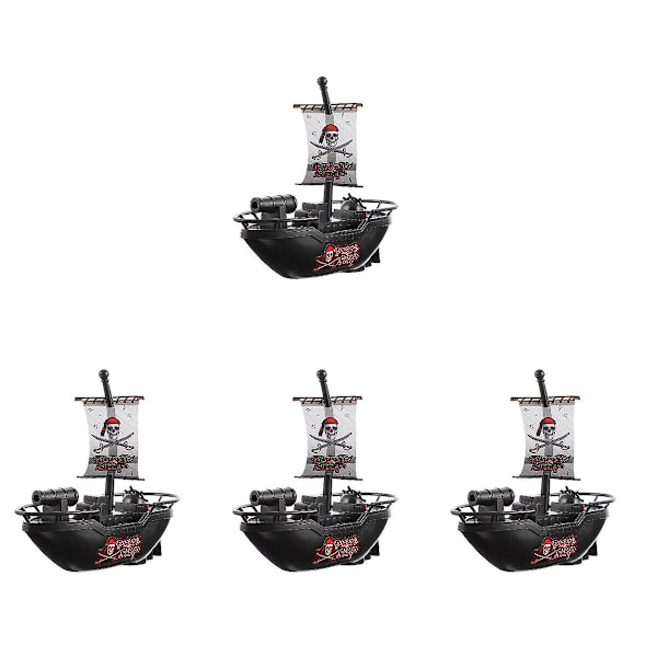 4 stk. Piratskib Legetøj Pool Piratbåd Legetøj Badebåd Legetøj Fødselsdagsgave Til Børn 4 stk 16,5x15,3cm