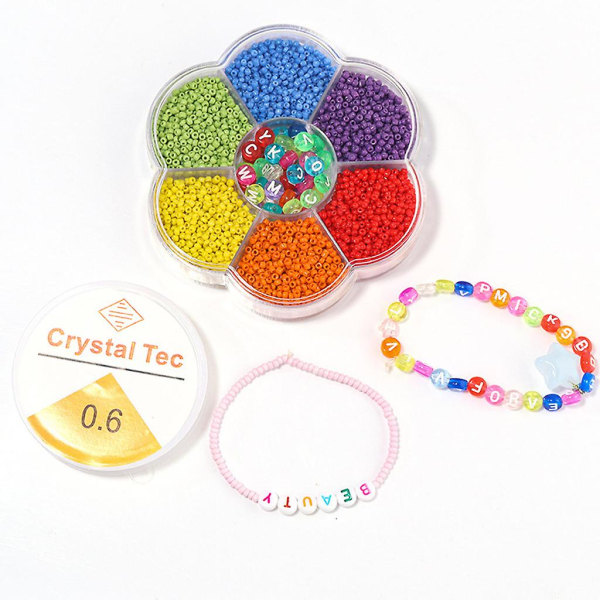Assorted Beads Seed Beads Halskæde Making Kit Alphabet Beads Low Vision Training