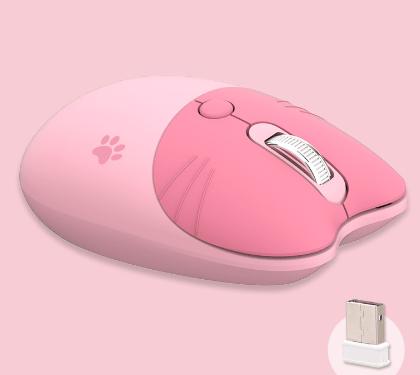 2.4G Pink Mouse Cartoon Cat Claw Dual Mode Computer Mouse