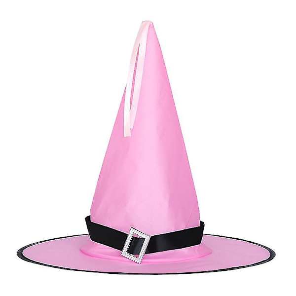 Halloween-hatt Partydekoration Rekvisita LED-ljus Häxhatt Magiker Häxhatt Inte lysande rosa