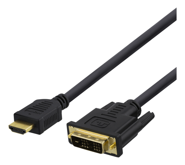 HDMI til DVI-kabel, 2m, Full HD, sort