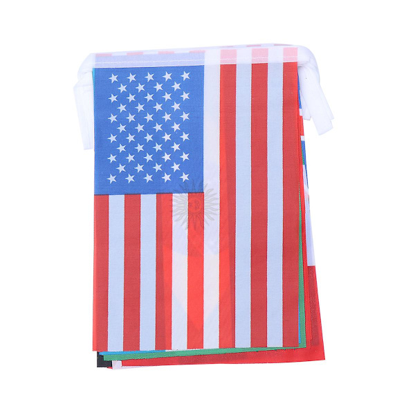 6 stk. Verdensflag Bunting Polyester Flagger International Bunting Banner Pynt 500X21CM