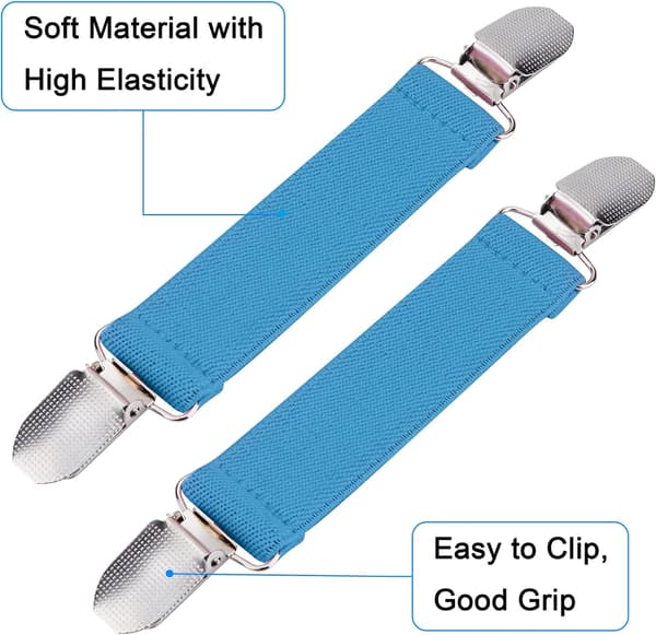 Sæt med 4 handskeklemmer med elastiske stropper til børn, småbørn og voksne