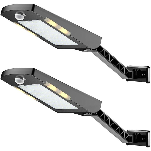 Solcellsdrivna Utomhuslampor, 48 LED-lampor Solcellsdrivna Rörelsedetektorlampa, Säkerhets Trådlös Vattentät Solcellslampa för Gräsmatta, Staket, Trädgård, Patio, Fram