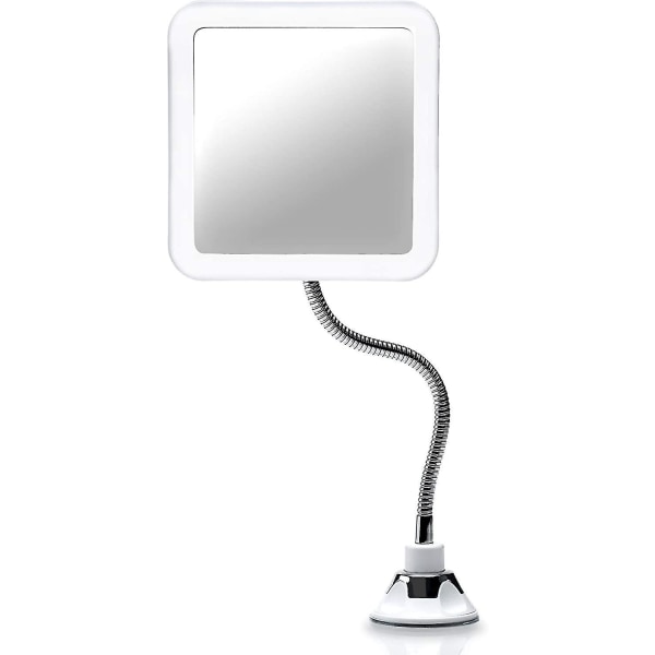 Flexibel förstoringsspegel med ledljus - 5x förstoring - Stark sugkopp - Upplyst sminkspegel med bländfri belysning (mira +)