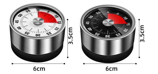 60 minuters timer högljudd matlagningstimer magnetisk klocka rostfritt stål visuell timer kök rund mekanisk timer vit white