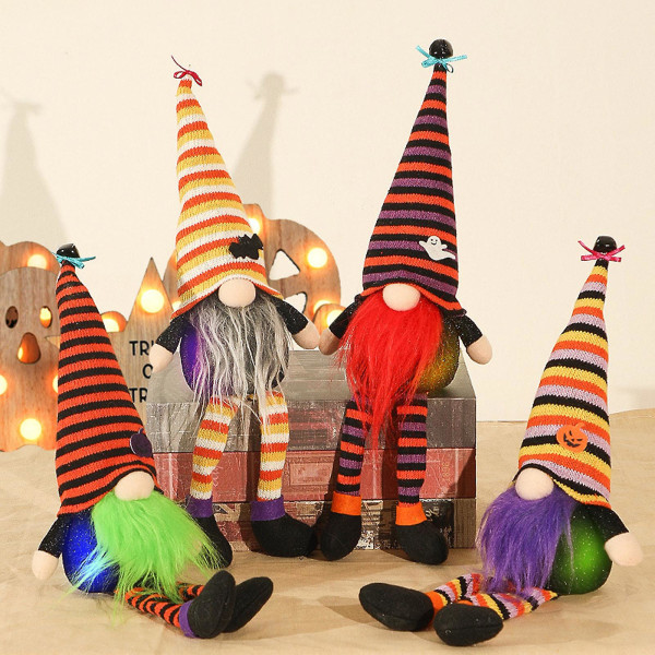 Halloween Dekoration Svart Ansiktslös Docka Skandinavisk Gnome Ornament DollD