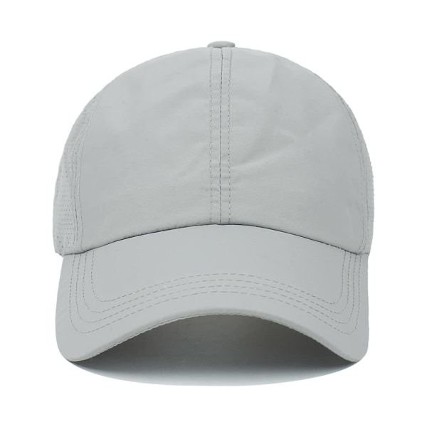 Naisten Criss Cross Ponytail Baseball cap , säädettävä korkea sotkuinen pulla ponimyssy isoreunainen kesähattu UV-suojaus (harmaa)
