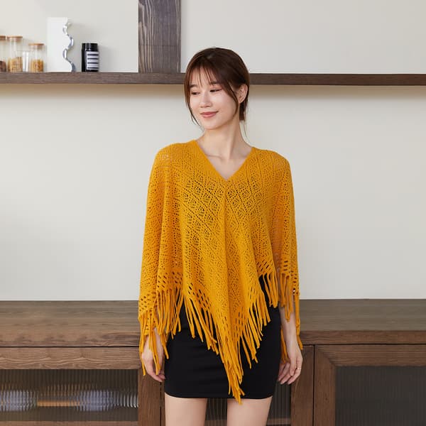 Tassel Hollow Mesh Jacket Spring and Summer Personalized Top Sweater Women's Shawl Cape