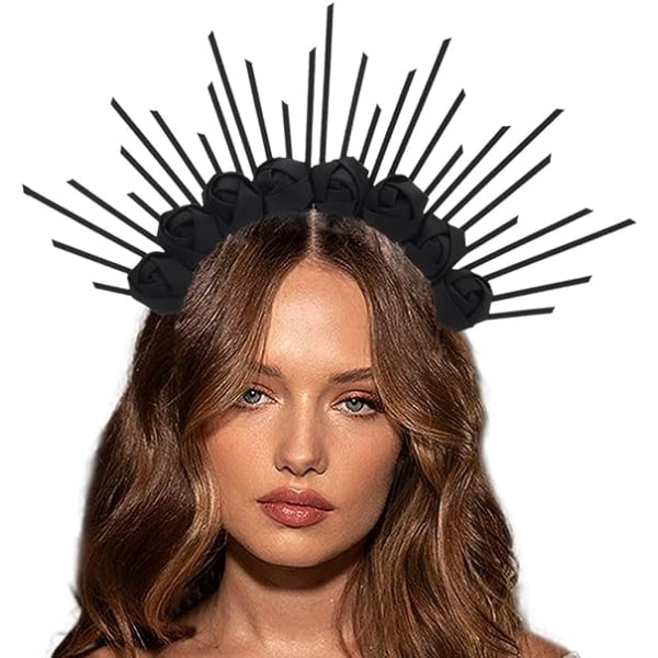 Crown Headpiece Goddess -päänauhat piikkihiusnauha Halloween-asuhiusasusteet naisille ja tytöille