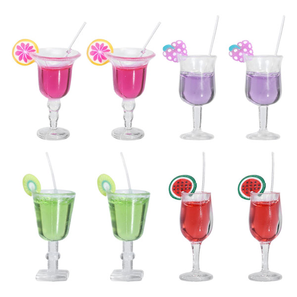 8 st Beer Dekorationer Dockhus Cocktailglas Minihus Mugg DIY Mini Dryckeskopp Blandade Färger 2.