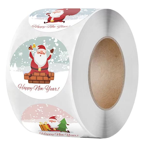 Santa Claus Christmas Self-Adhesive Gift Tag 2.5 cm