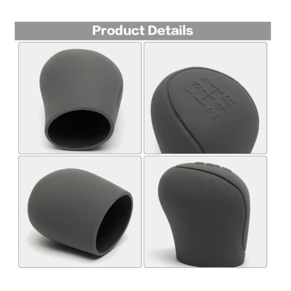 Gear Shift Knob Cover - Universal - Soft Silicone - White - Stretchable