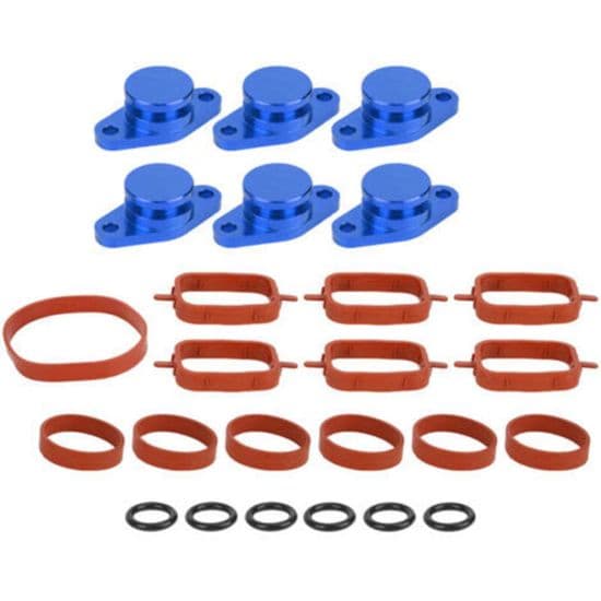 Sealing Plugs for 6x22mm Engine Swirl Flaps with Rubber Seals Compatible with M57/M57D25 (Blue)