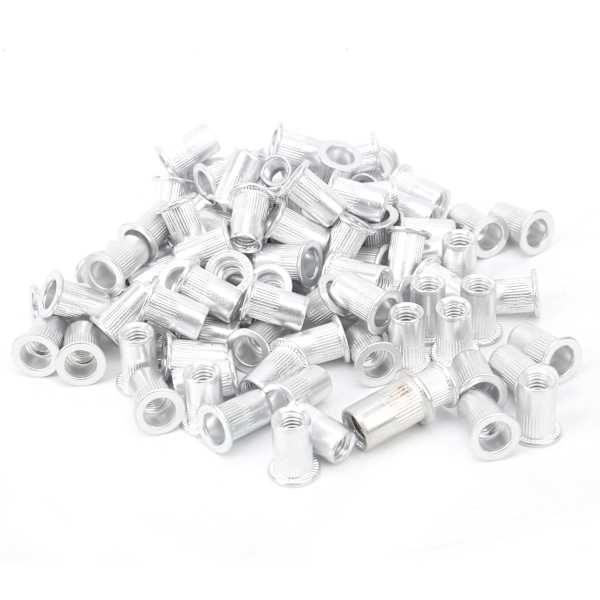 Aluminium Flat Head Rivet Nuts 100 Pieces