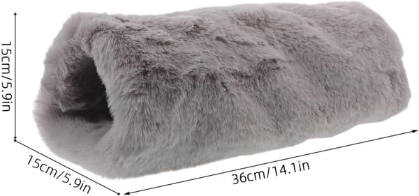 Extended Plush Hand Warmer Sleeve Grey Winter Hand Muff with Cozy Lining
