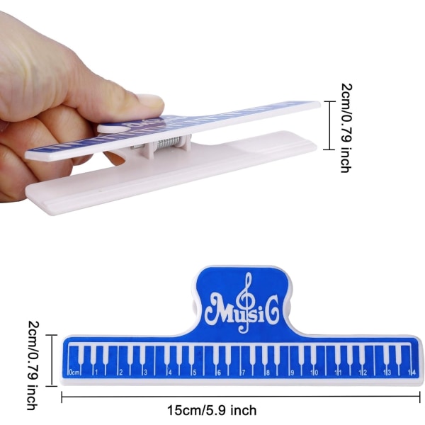 Musikkarkklipp, 4 stk. Noter Klipp Sideoppholder Klemme Plast Fil Verktøy for Piano Bok Stasjonær Klemme for Piano Gitar Fiolinspiller