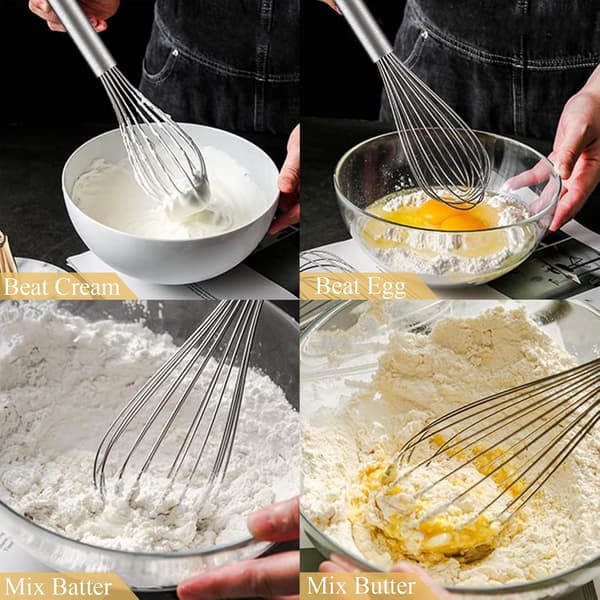 Rostfria vispar, 3-pack 8 \"+10 \"+12 \", vispset i metall