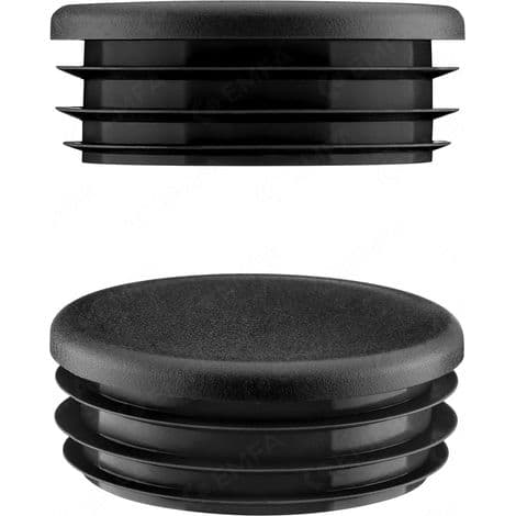 Runda 40 mm svarta ändlock, 4 stycken, runda rörlock, 4 cm rörändlock