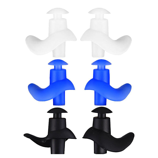 3 Par Silikon Öronproppar Återanvändbara Simproppar Universal Öronproppar Blandade Färger 3X2.5CM