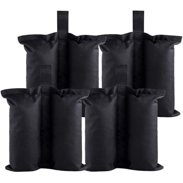 (Svart) 4-pack Gazebo viktväskor Industriell kvalitet Tunga Dou