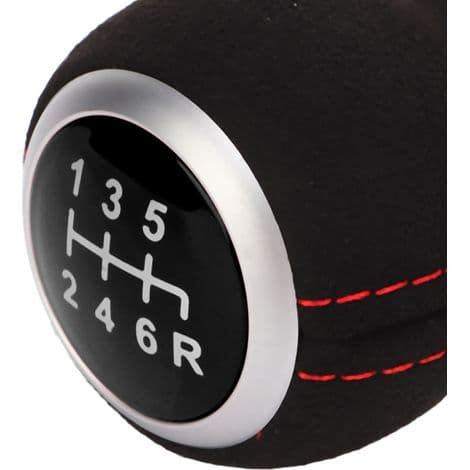 6-speed gear lever with ergonomic silver ring