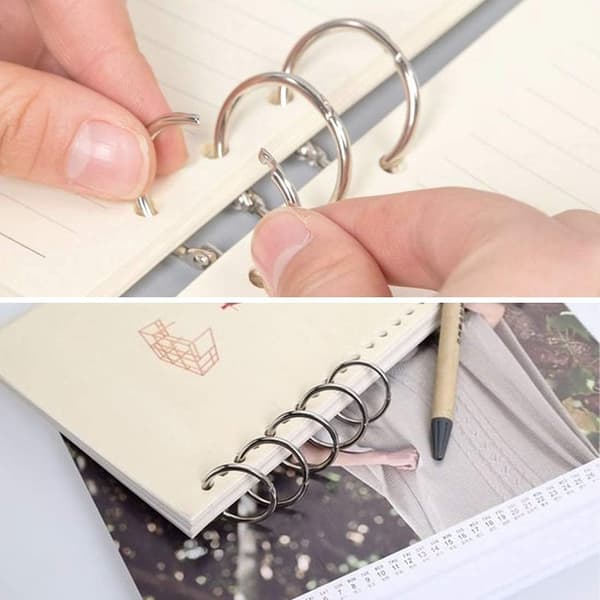 120 stk. bogringe, ringbindsringe, løsbladsringe til notesbog, scrapbog, bogbind, DIY nøgleringe (20mm-120 stk.)